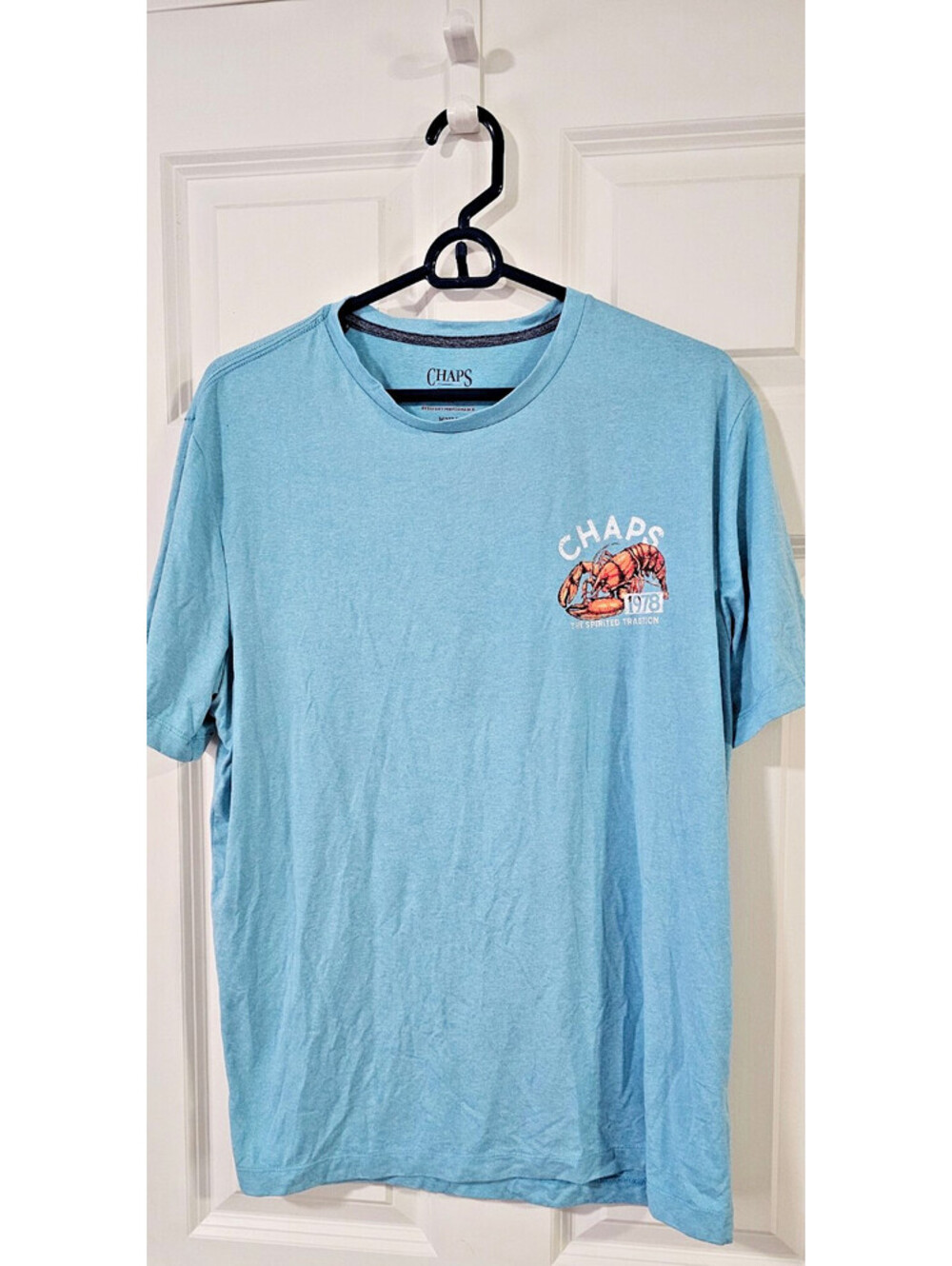 Chaps Men's Blue Graphic Short Sleeve Tee Sz medium